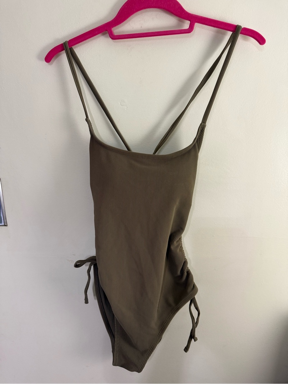 Xhiliration Army Green Ribbed One Piece M